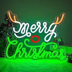 Dimmable Merry Christmas Neon Light Up Sign for Party Gift Bedroom Home Decor